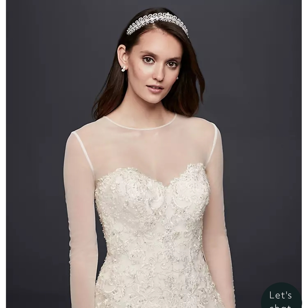 David's Bridal Cream Long Sleeve Top